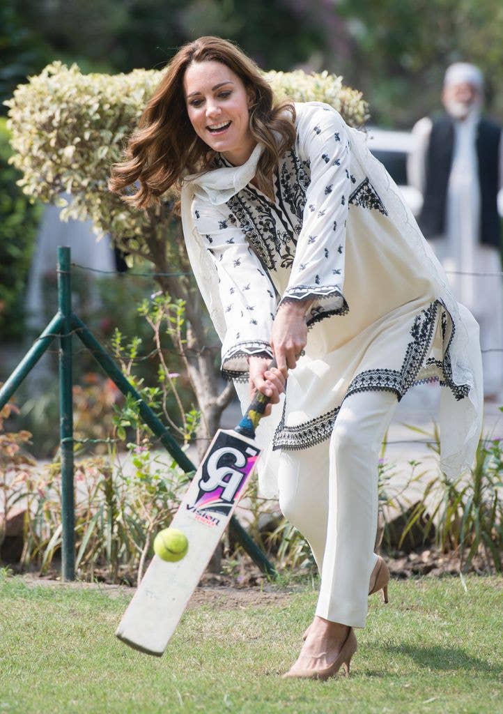 Sporty Kate has even played cricket in heels