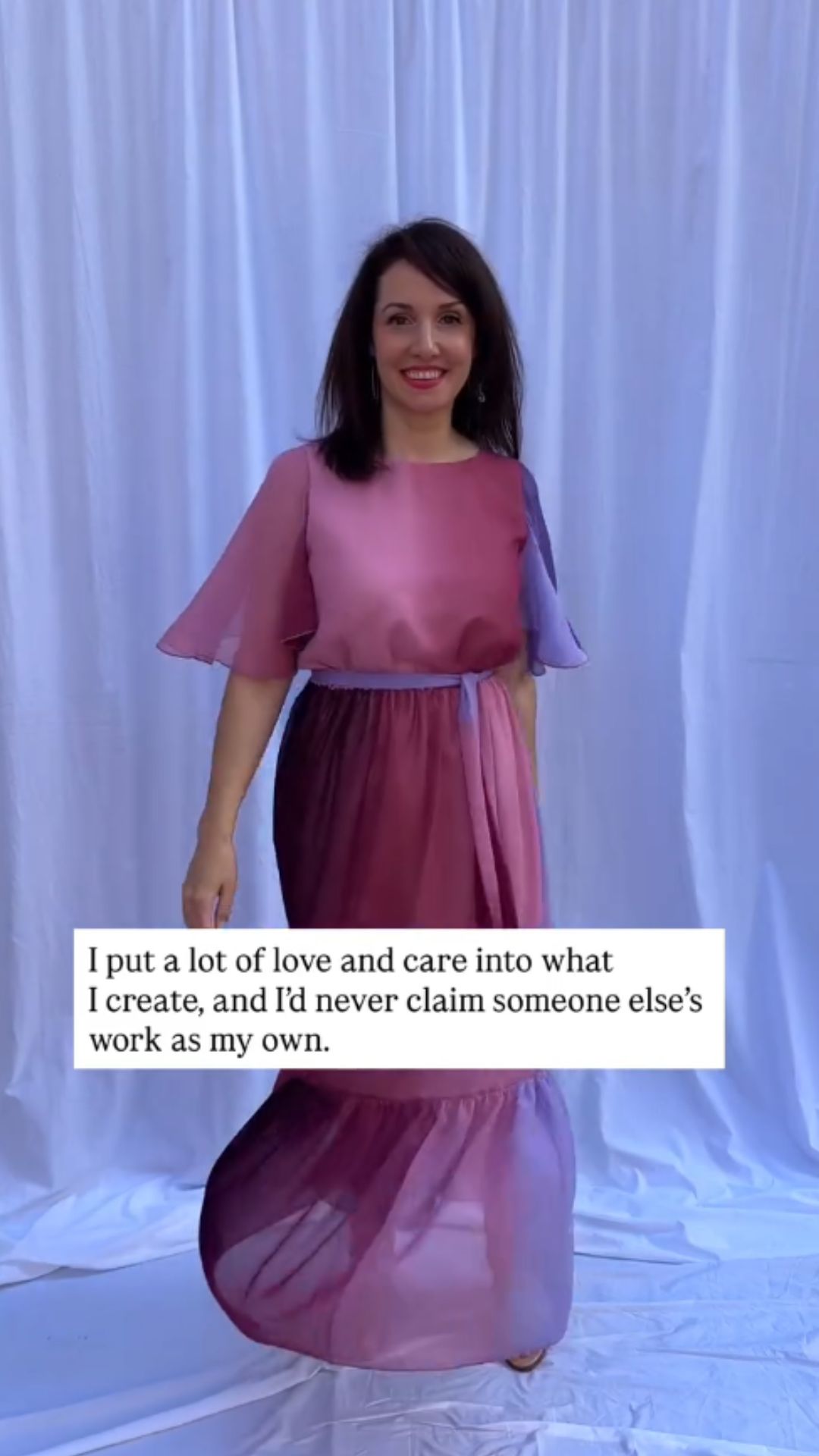 My sewing process, my work, my handmade dress