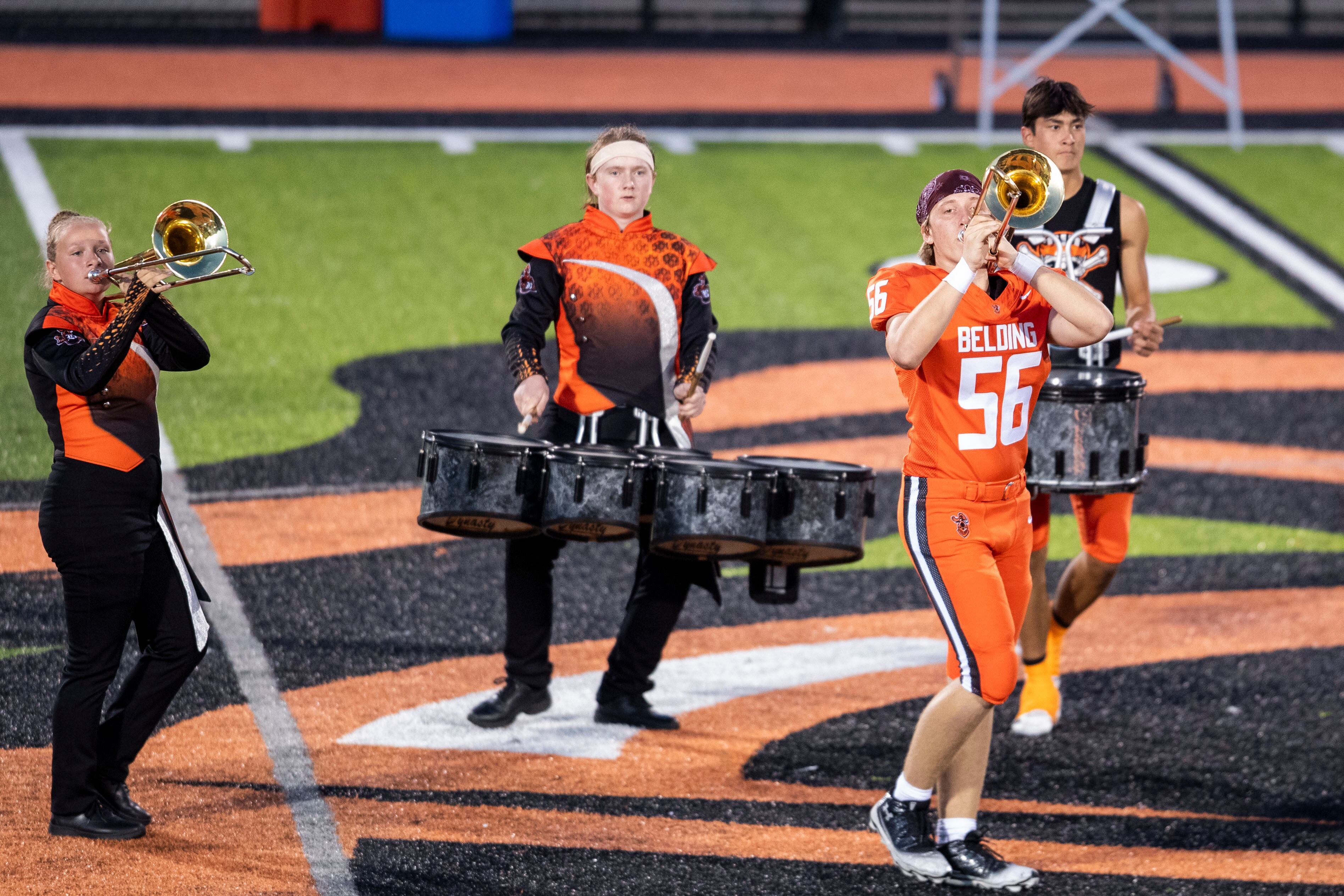 Marching bands: The Belding Black Knights perform at halftime