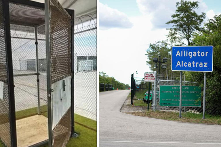 Alligator Alcatraz held immigrants in outdoor cages the size of phone ...