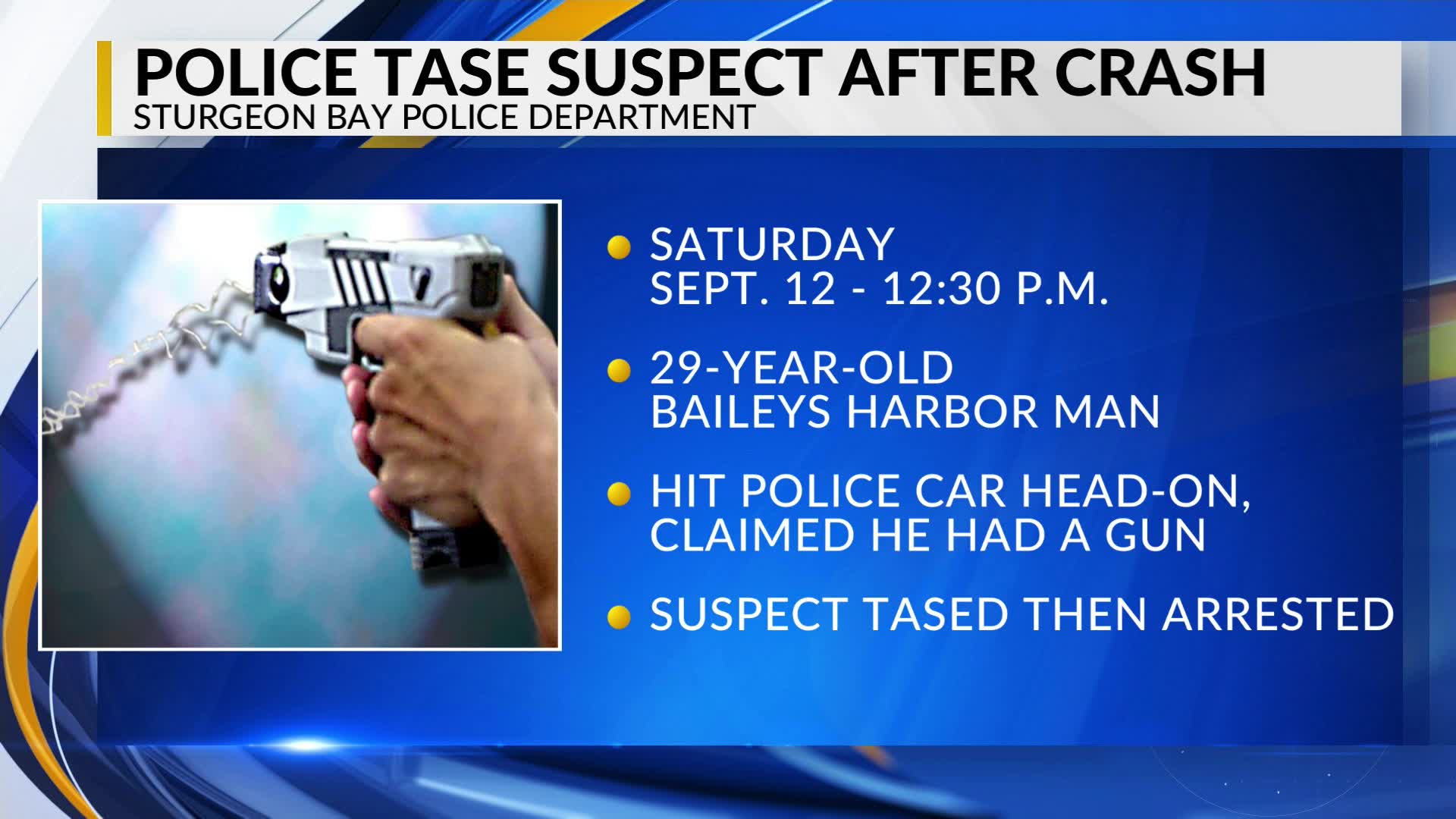 Wisconsin police tase suspect after crash