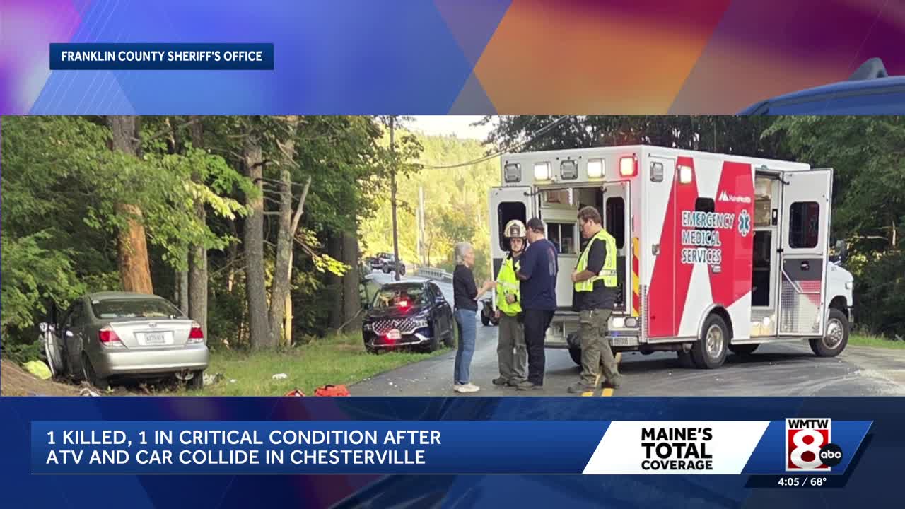 Maine man killed when car hits ATV in Chesterville