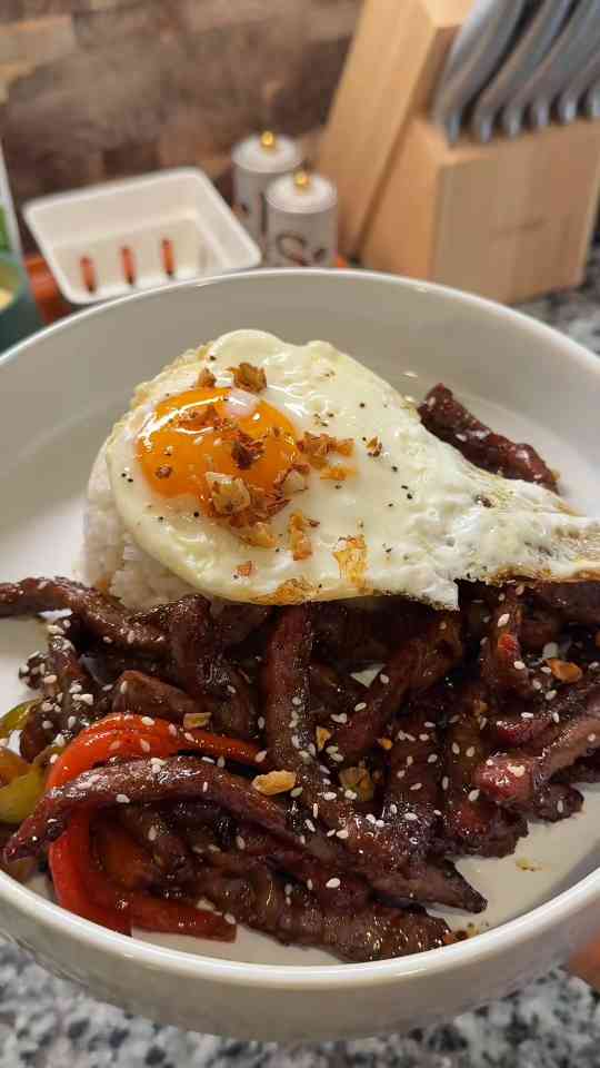 Garlic butter steak with flavorful fried rice