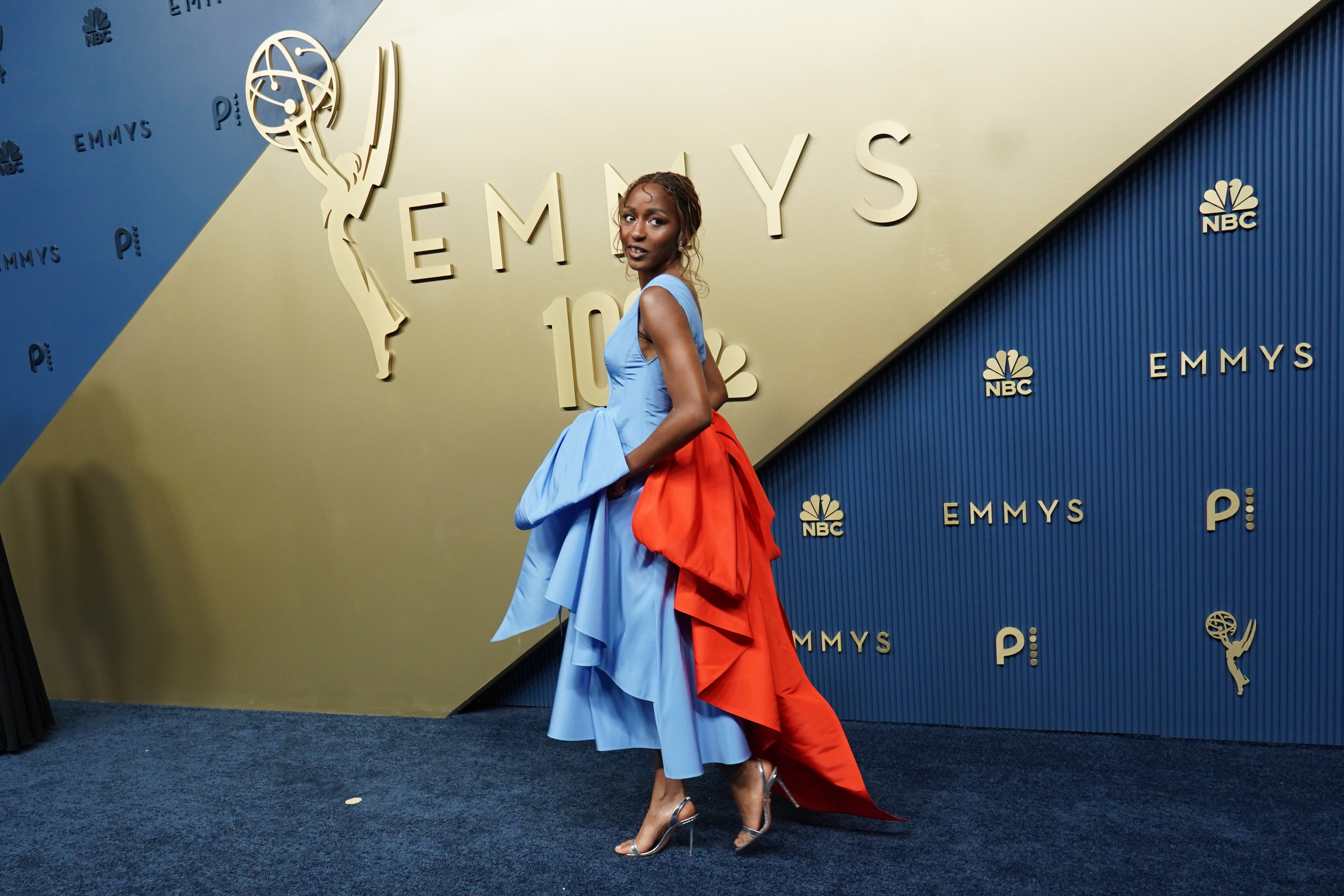 Ayo Edebiri brought a splash of colour to the red carpet (Richard Shotwell/AP) (AP)
