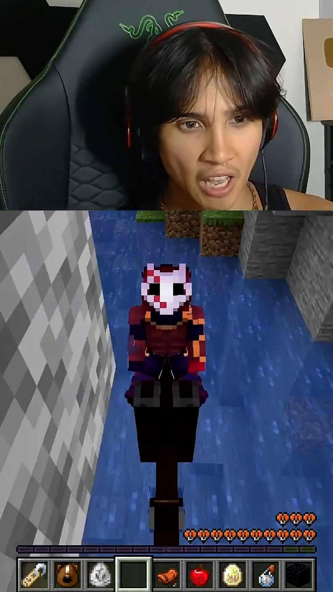 Riding an upside down horse using a name tag in Minecraft