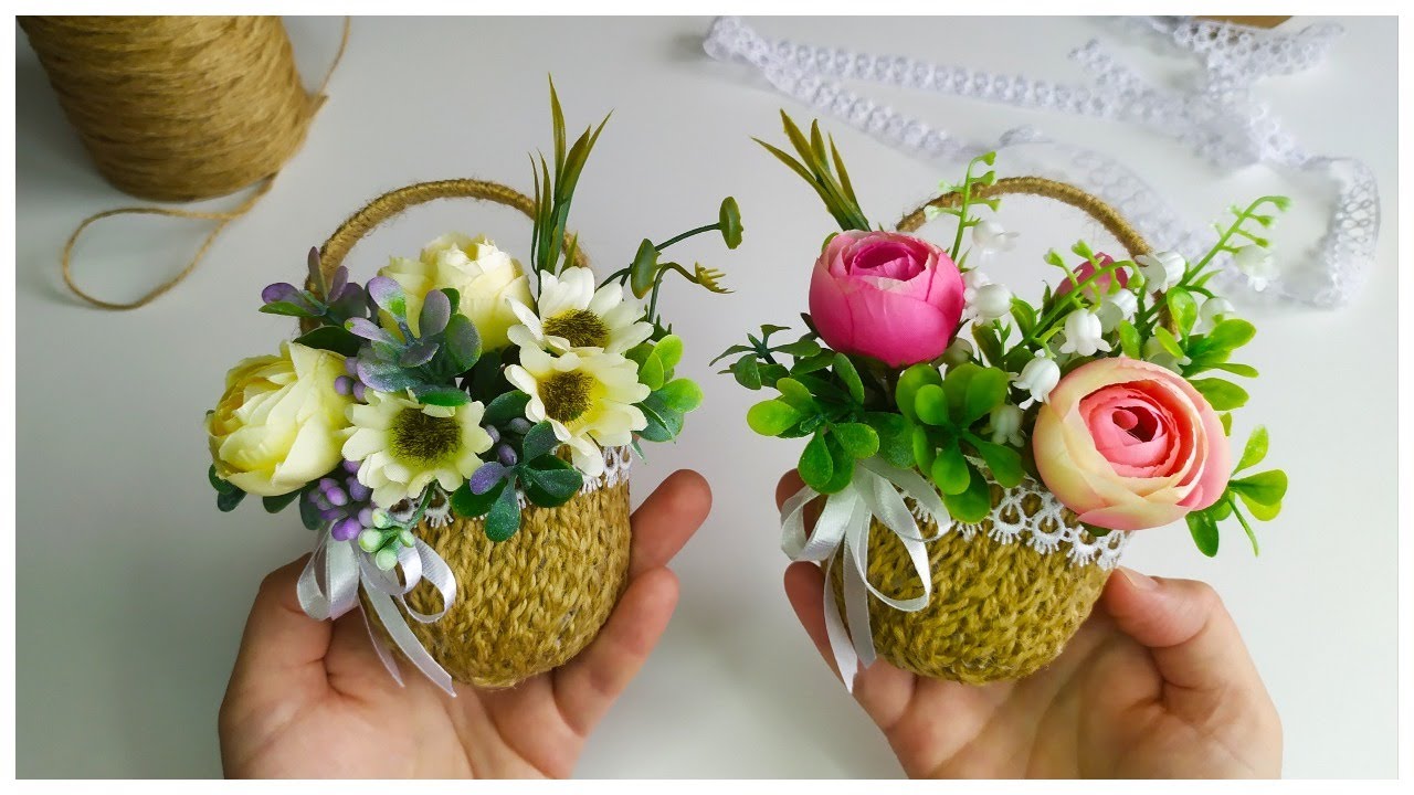 Beautiful DIY jute basket magnets