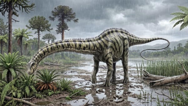 Recreación de diplodocus.
