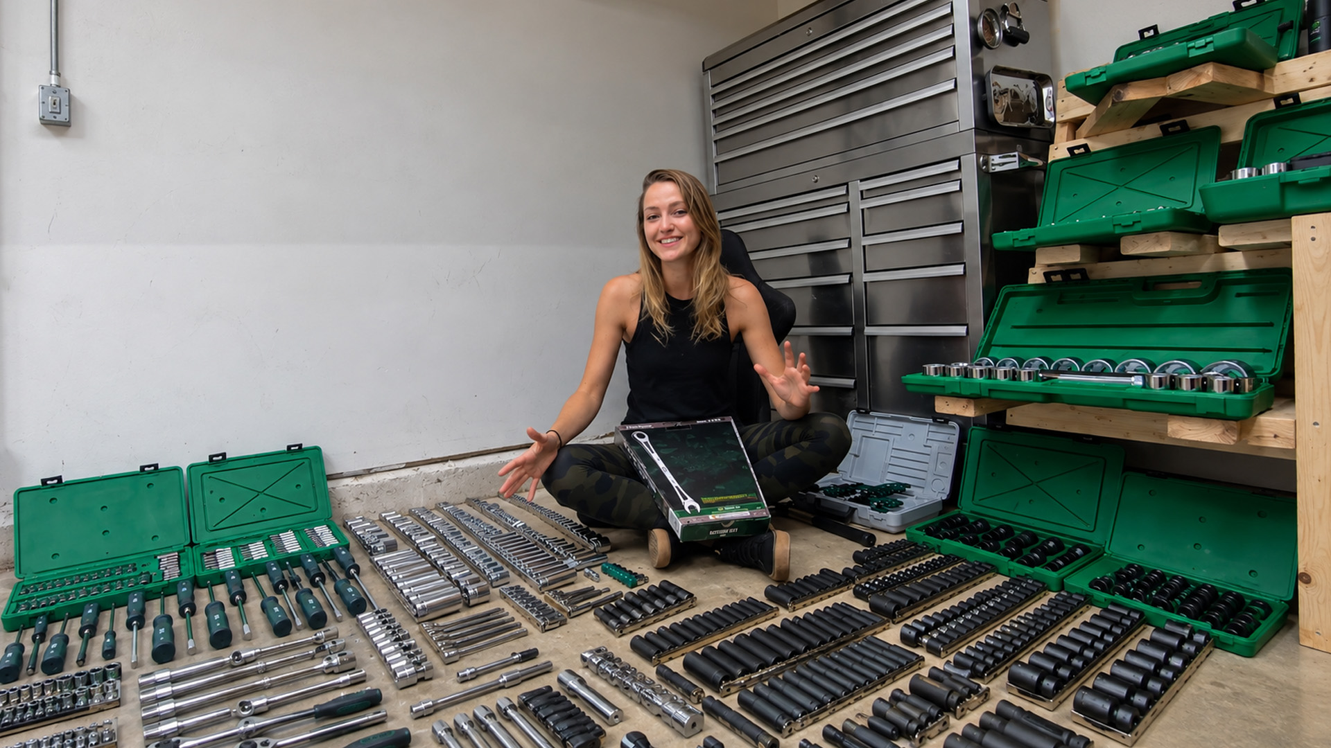 A fresh garage setup brings new tools for car builds