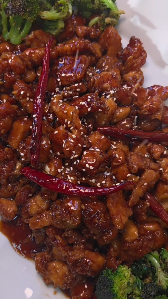 Griddle General Tso chicken with bold flavors and easy preparation