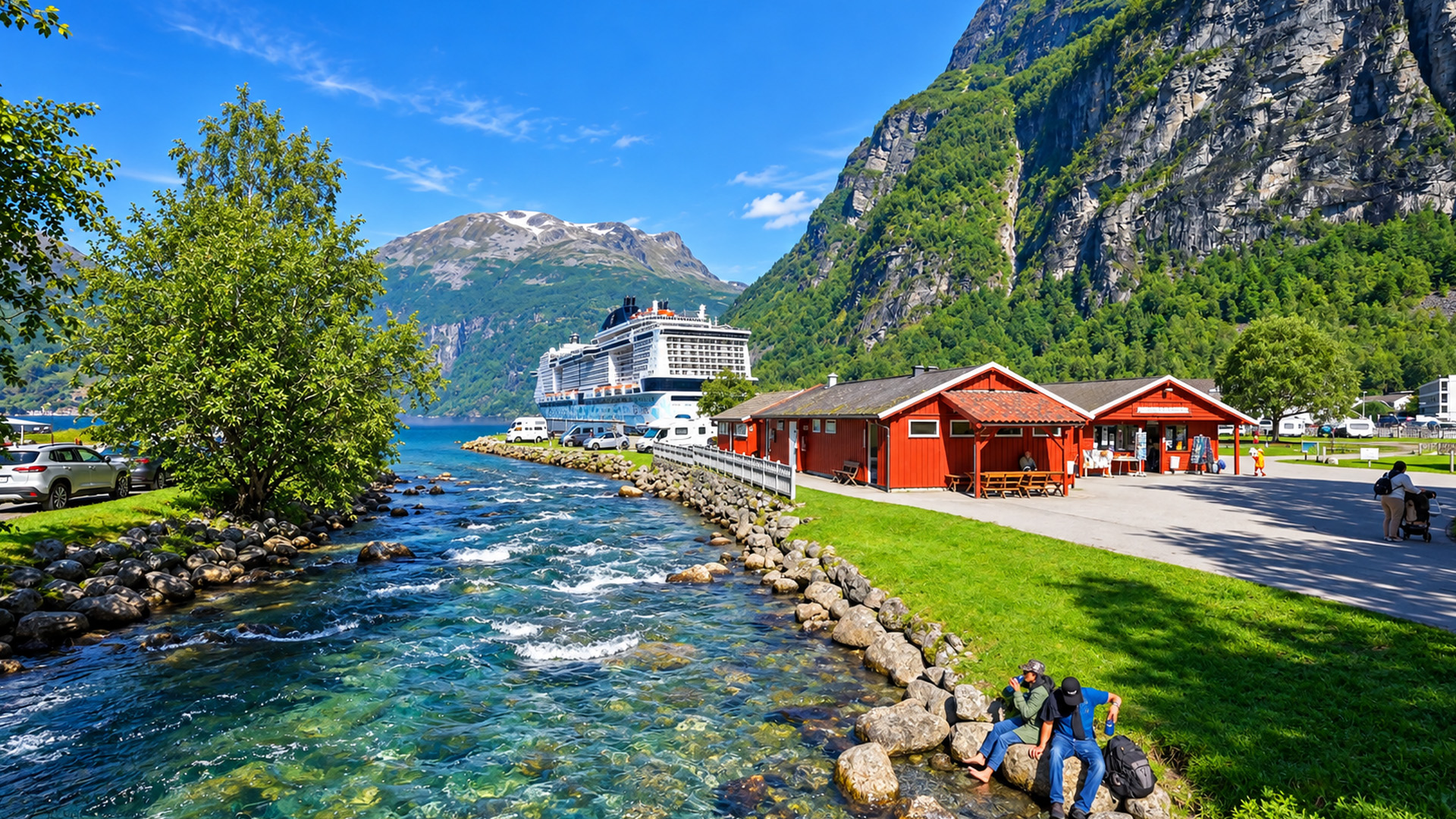 MSC Euribia makes a scenic arrival in Geiranger Norway (4K)