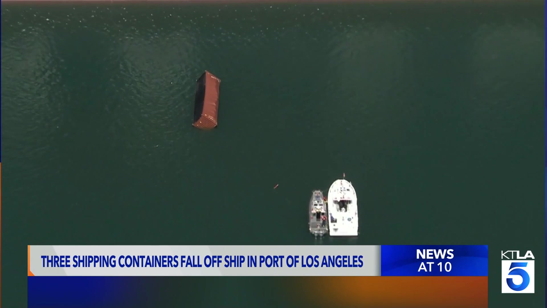 3 shipping containers fall of ship in Port of L.A.