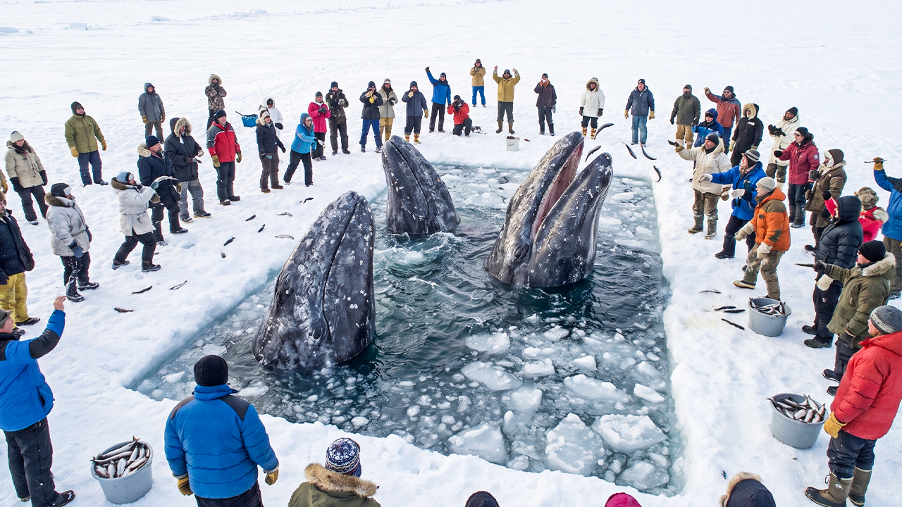 These 3 whales were trapped under the ice — and a whole town refused to ...