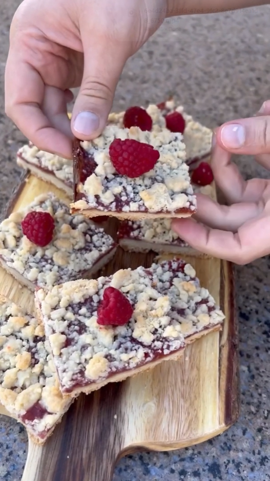 Raspberry jam adds flavor to almond shortbread