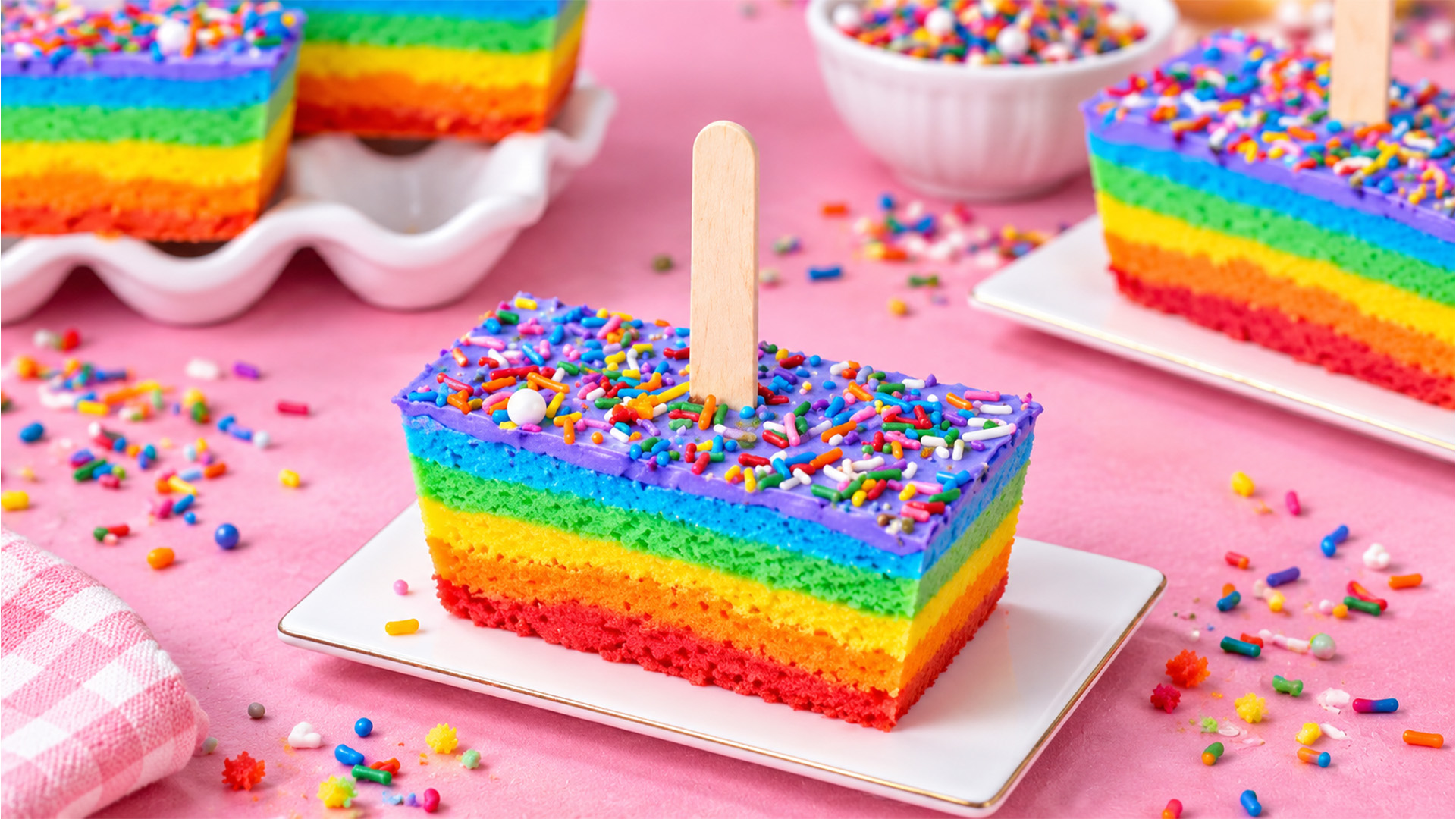 Homemade sponge cake pops with smooth frosting