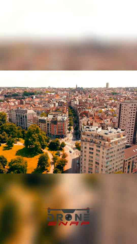 Aerial view reveals the beauty of old and new architecture