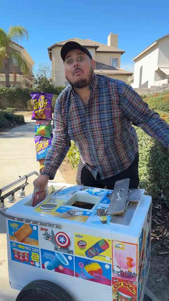 Trying the SpongeBob ice cream for the first time