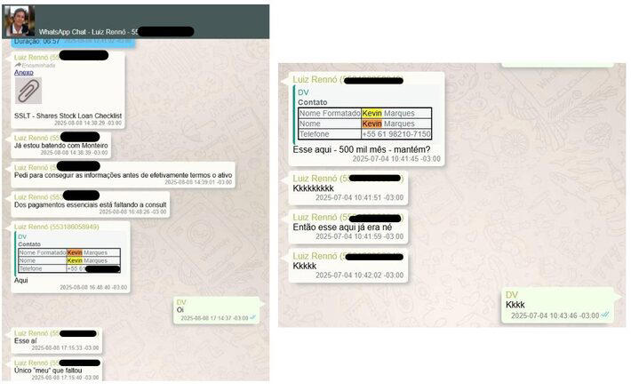 Mensagem mostra que Vorcaro tratou com diretor do Master sobre pagamento a filho de Kassio Nunes Marques Foto: Reprodução