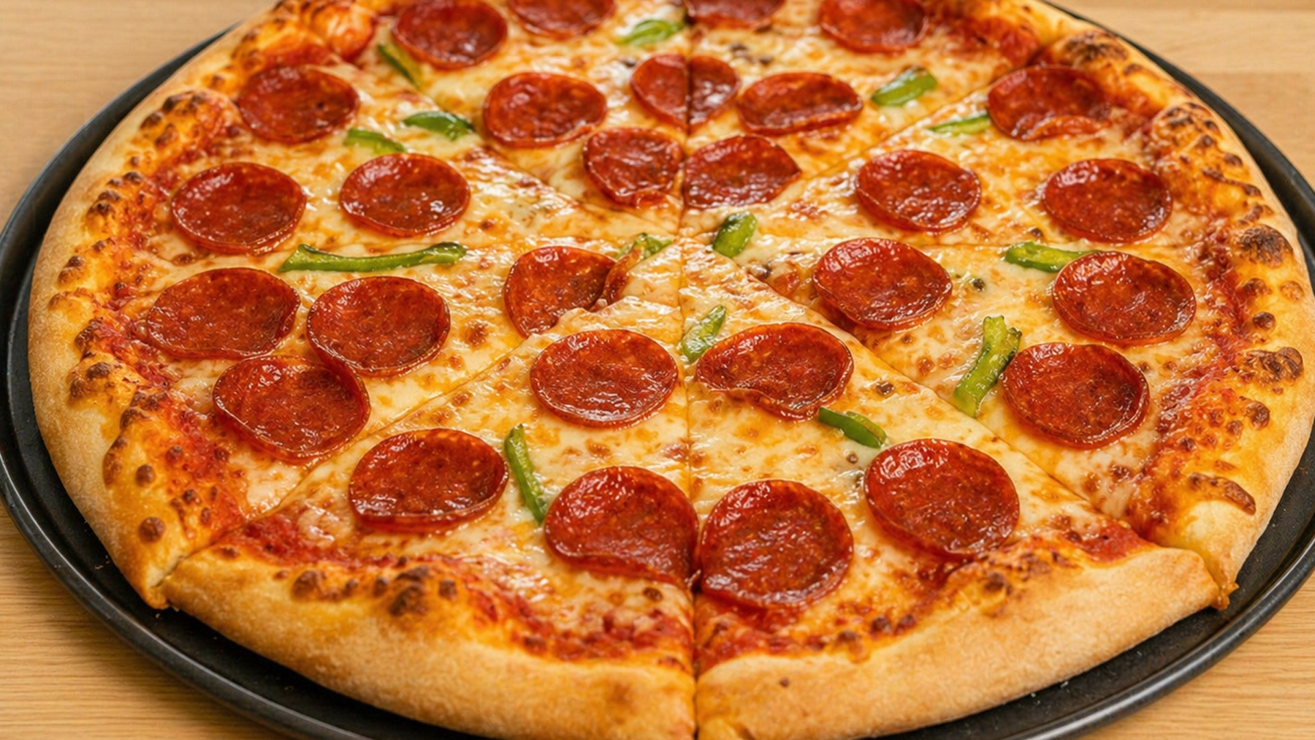 Loaded pepperoni pizza everyone will reach for first