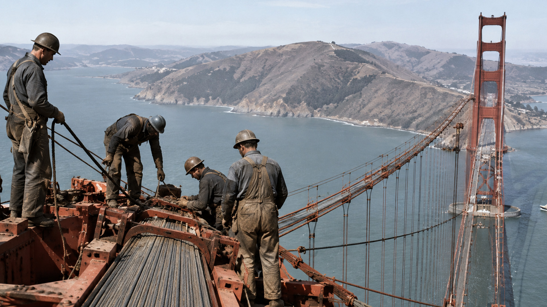 Engineering challenges behind the construction of the Golden Gate Bridge