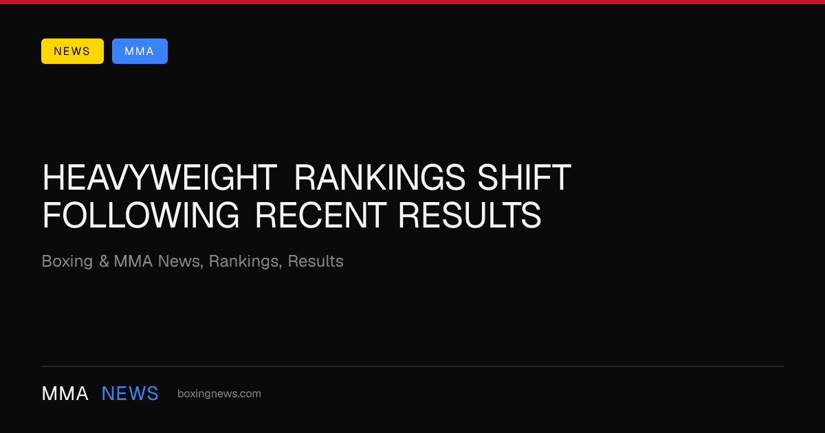 Heavyweight rankings shift following recent results