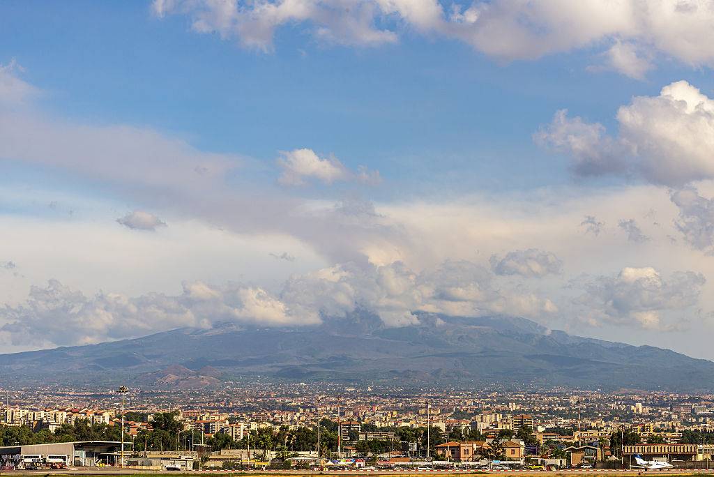 Mount Etna ash blows into sky causing 'red alert' as flights are grounded