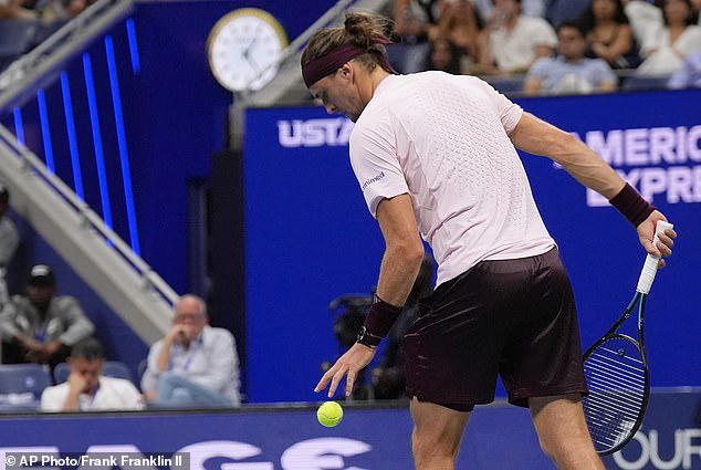 Zverev's penchant for bouncing the ball several times before his second serve caused fury.