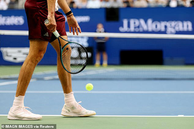 Zverev had bounced the ball more than 12,000 times over his first five matches at the US Open.