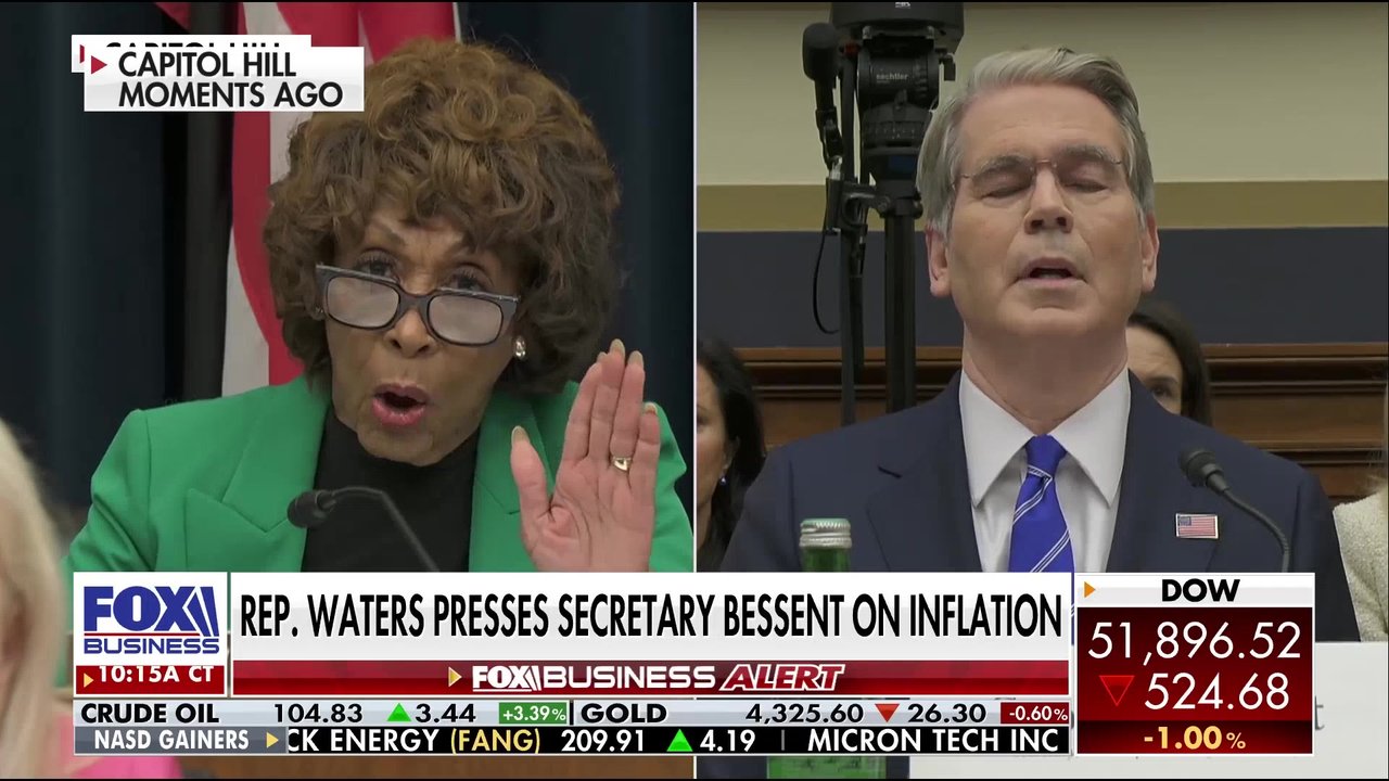 Maxine Waters presses Treasury Secretary Scott Bessent on inflation