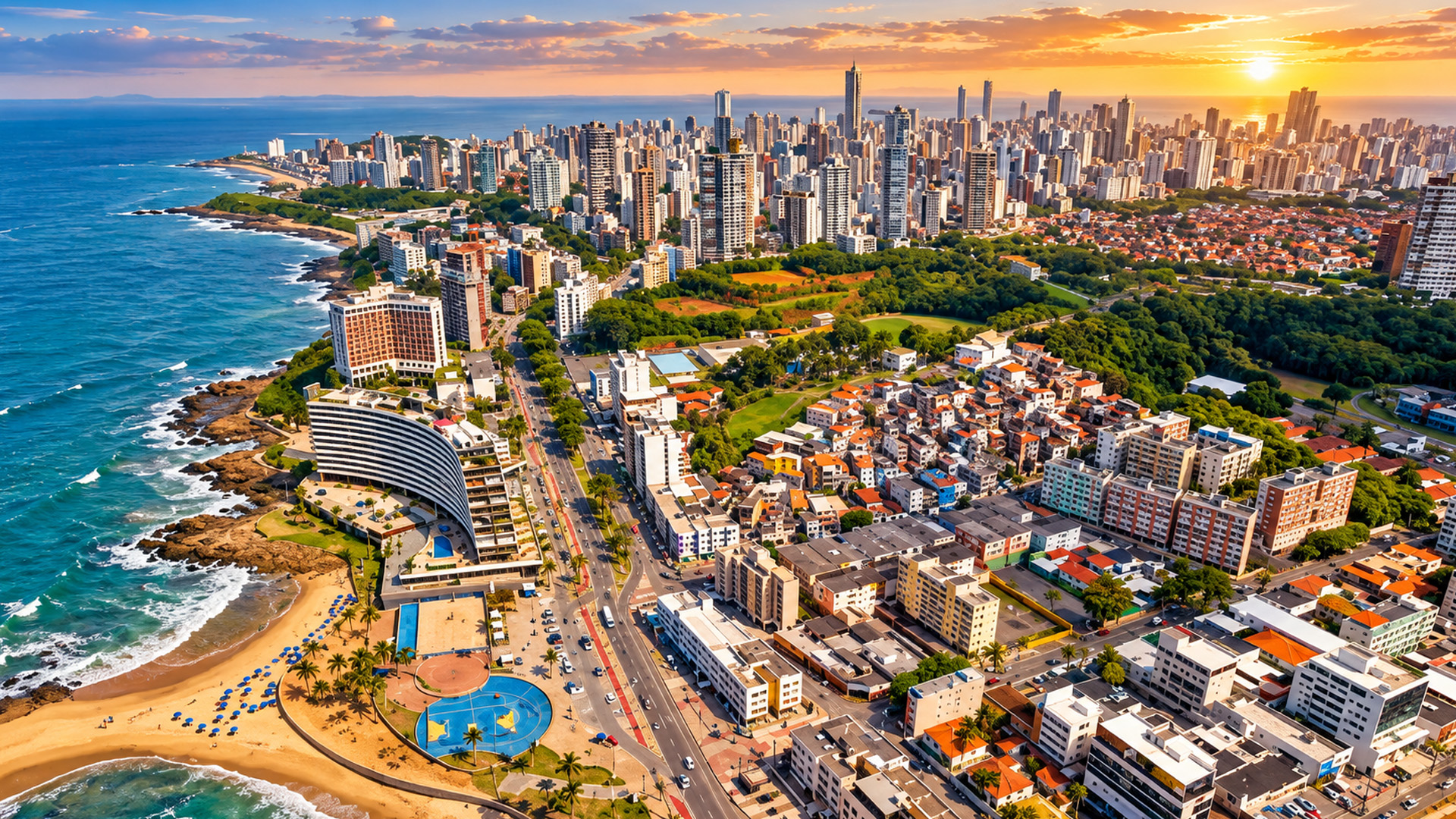 Modern high rises along Salvador’s beachfront