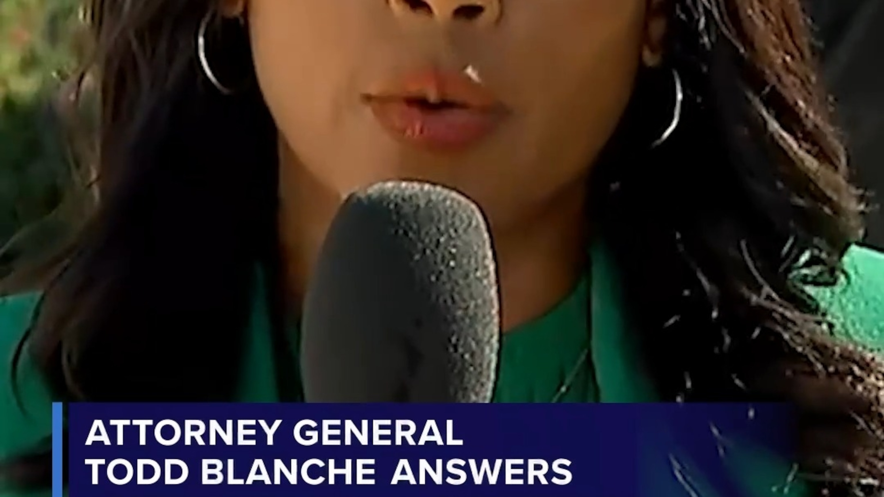 Attorney General Todd Blanche answers questions from reporters