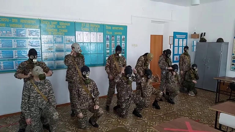 Videos emerged of training on the use of the masks