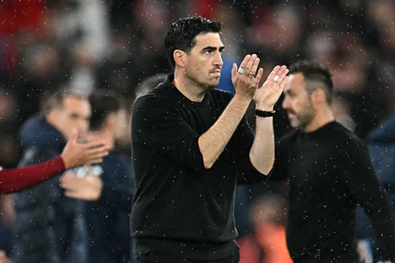 Liverpool's Spanish head coach Andoni Iraola applauds the fans following the English League Cup third round football match between Liverpool and Tottenham Hotspur at Anfield stadium in Liverpool, north west England on September 15, 2026. (Photo by Paul ELLIS / AFP via Getty Images) / RESTRICTED TO EDITORIAL USE. No use with unauthorized audio, video, data, fixture lists, club/league logos or 'live' services. Online in-match use limited to 120 images. An additional 40 images may be used in extra time. No video emulation. Social media in-match use limited to 120 images. An additional 40 images may be used in extra time. No use in betting publications, games or single club/league/player publications. /