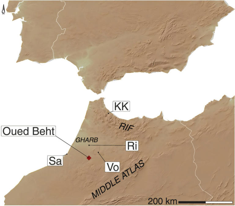 Oued Beht in today's Morocco, separated from Spain above it by the ocean. Credit: Libyan Studies (2026). DOI: 10.1017/lis.2026.10037