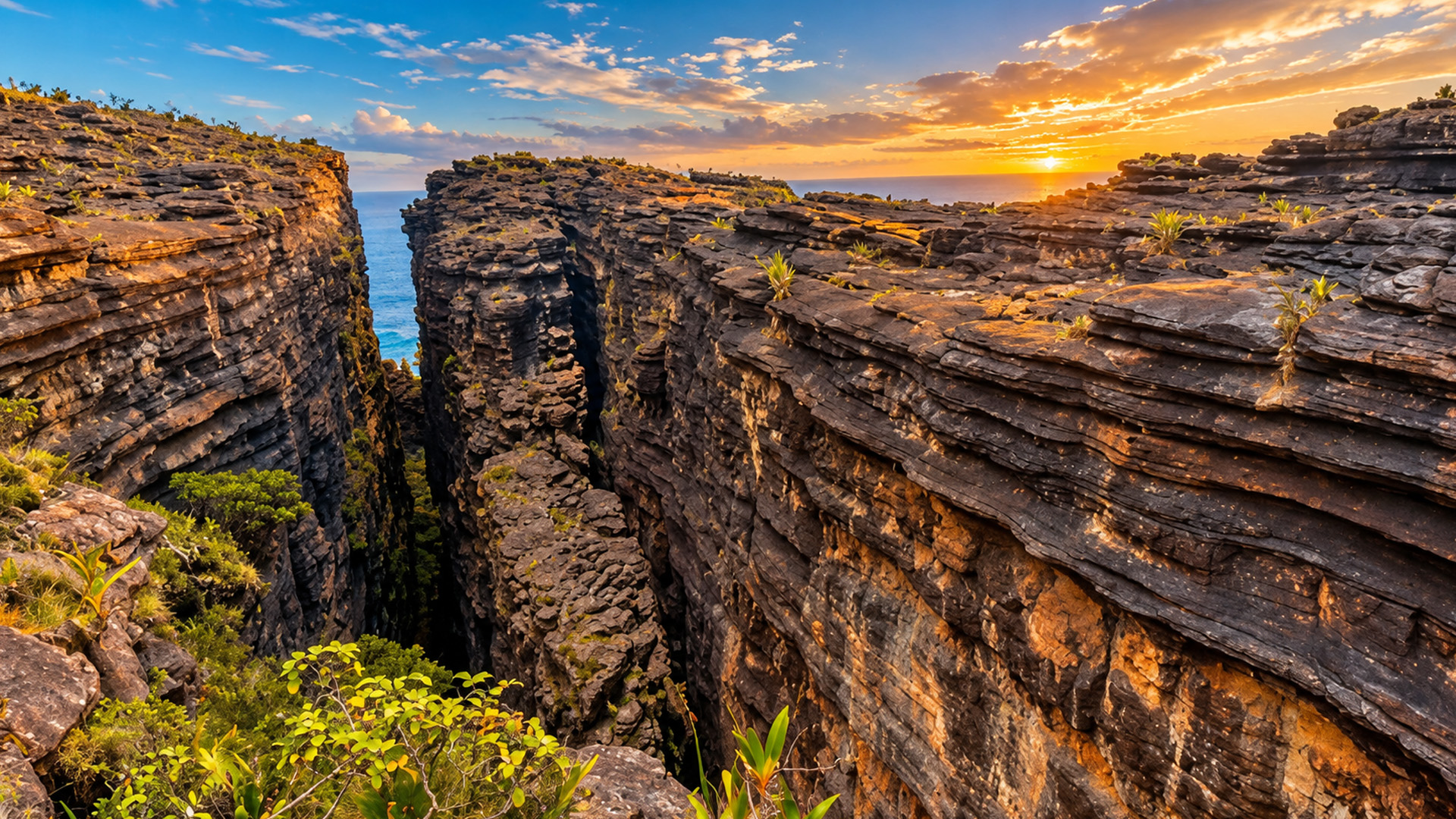 Rugged rock formations across Mount Roraima’s summit