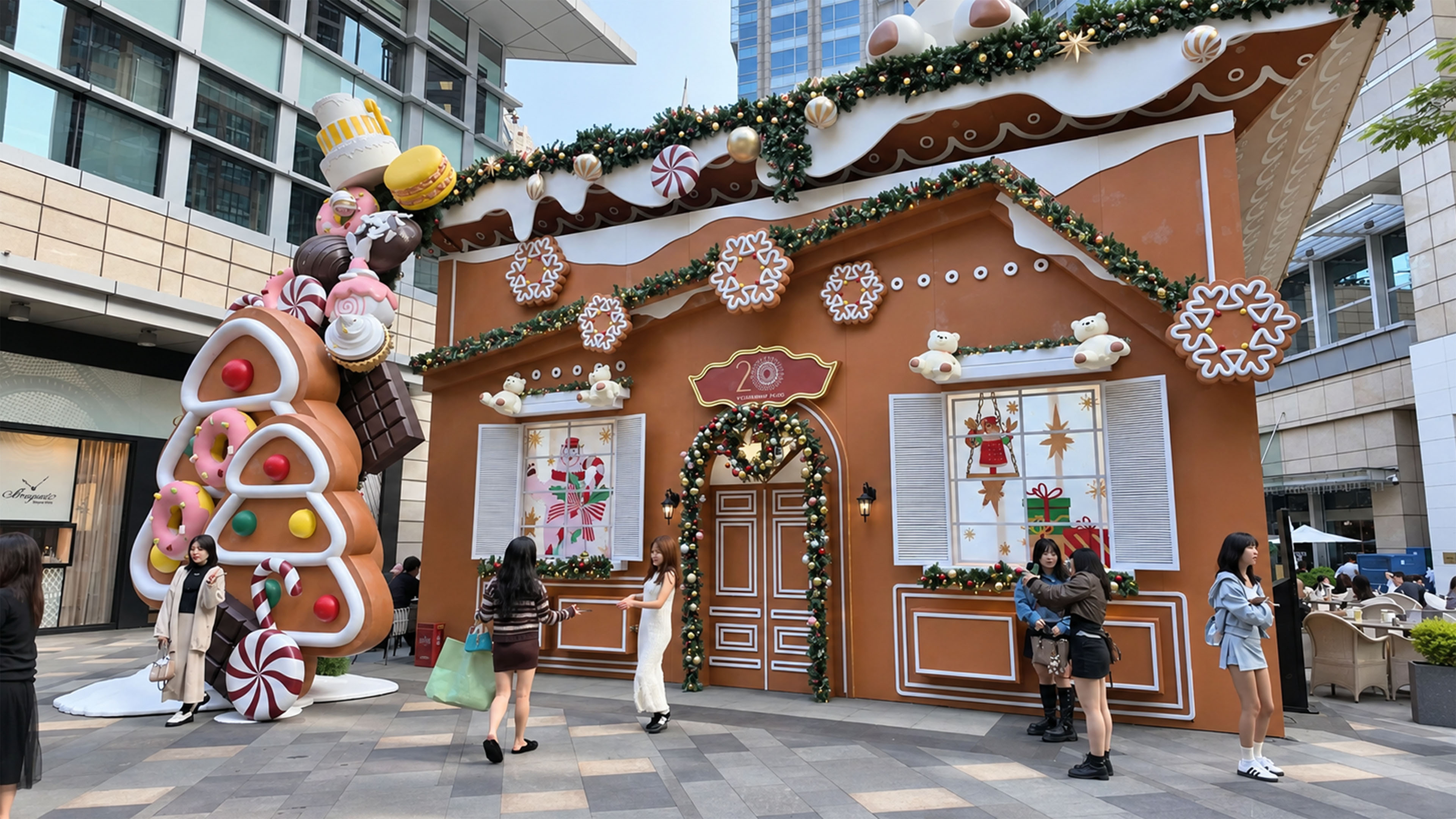 Christmas in China reveals a colorful gingerbread inspired scene