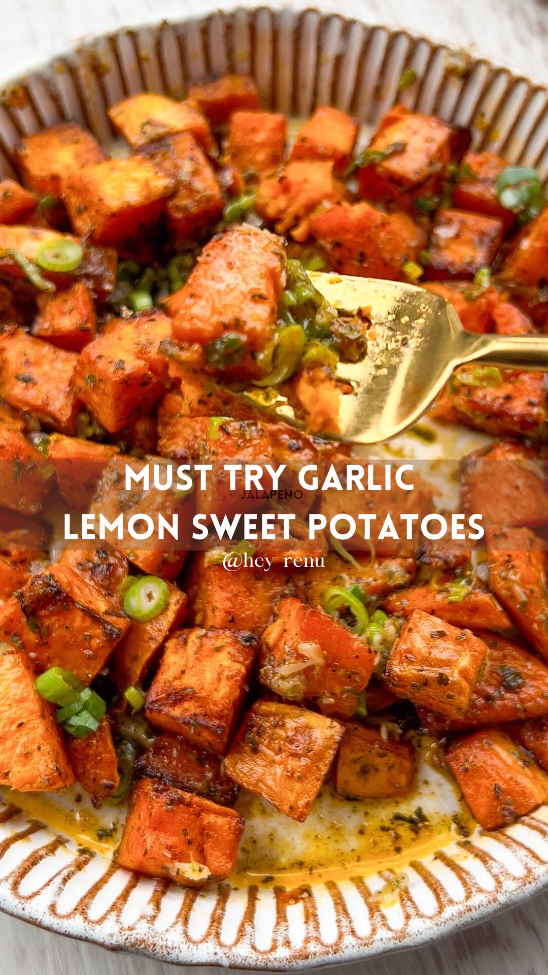Easy garlic lemon sweet potatoes in the air fryer for dinner
