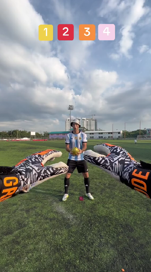 This football water balloon challenge is harder than it looks