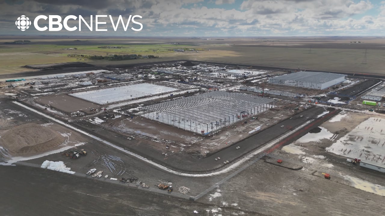 Drone video of Bell Canada AI data centre construction site