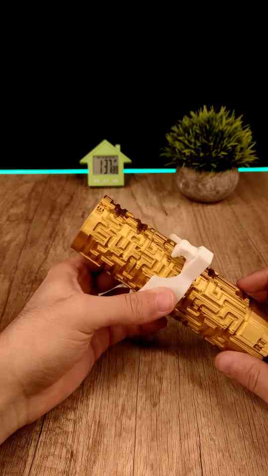 3D printed golden labyrinth puzzle maze challenge