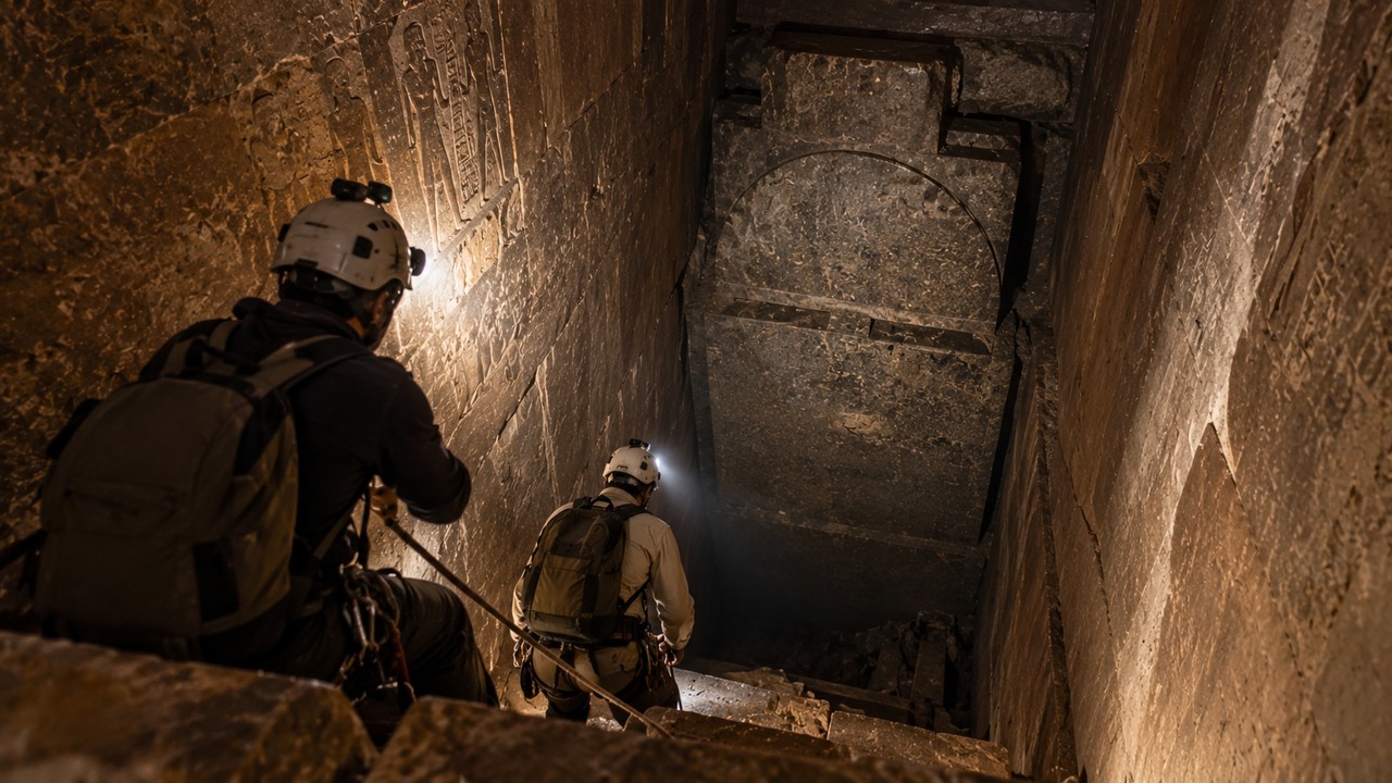 They entered the mysterious Osiris shaft beneath Giza... then found ...