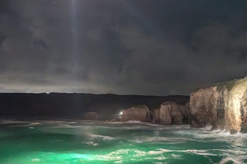 Helicopter rescues two people cut off by high tide at Perranporth