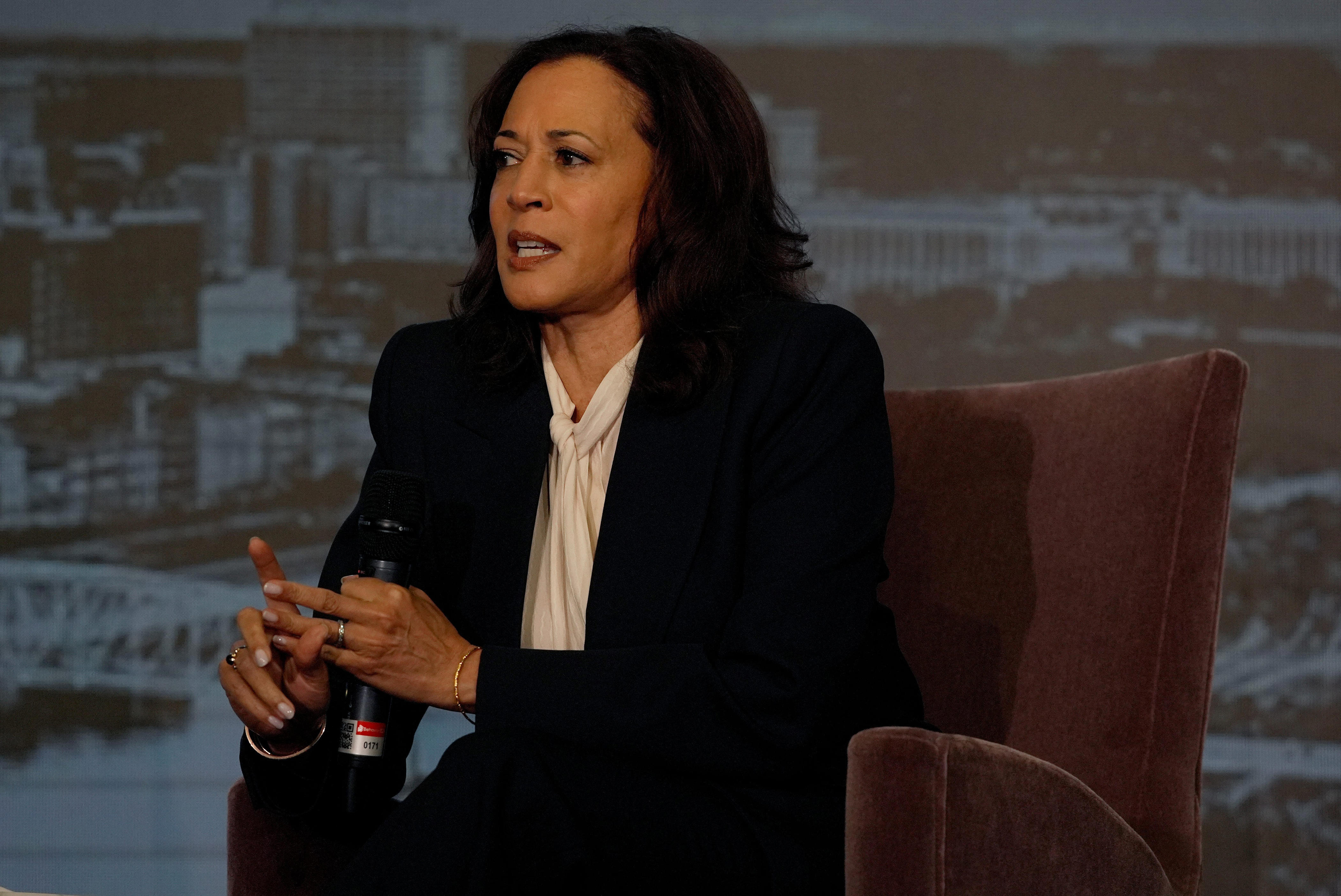 Former Vice President Kamala Harris speaks during the National Bar Association's annual convention on July 30, 2026, in Nashville.