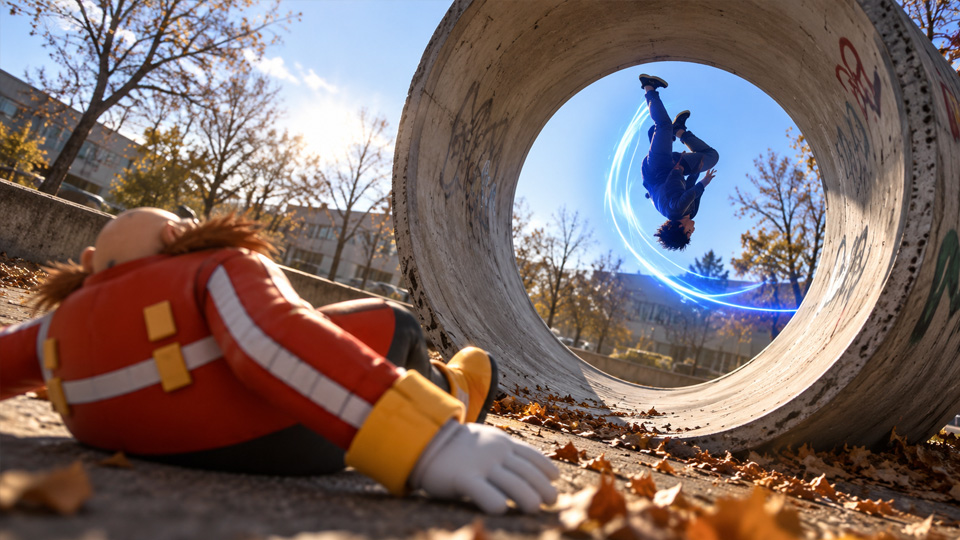 Real life Sonic delivers a high speed parkour chase