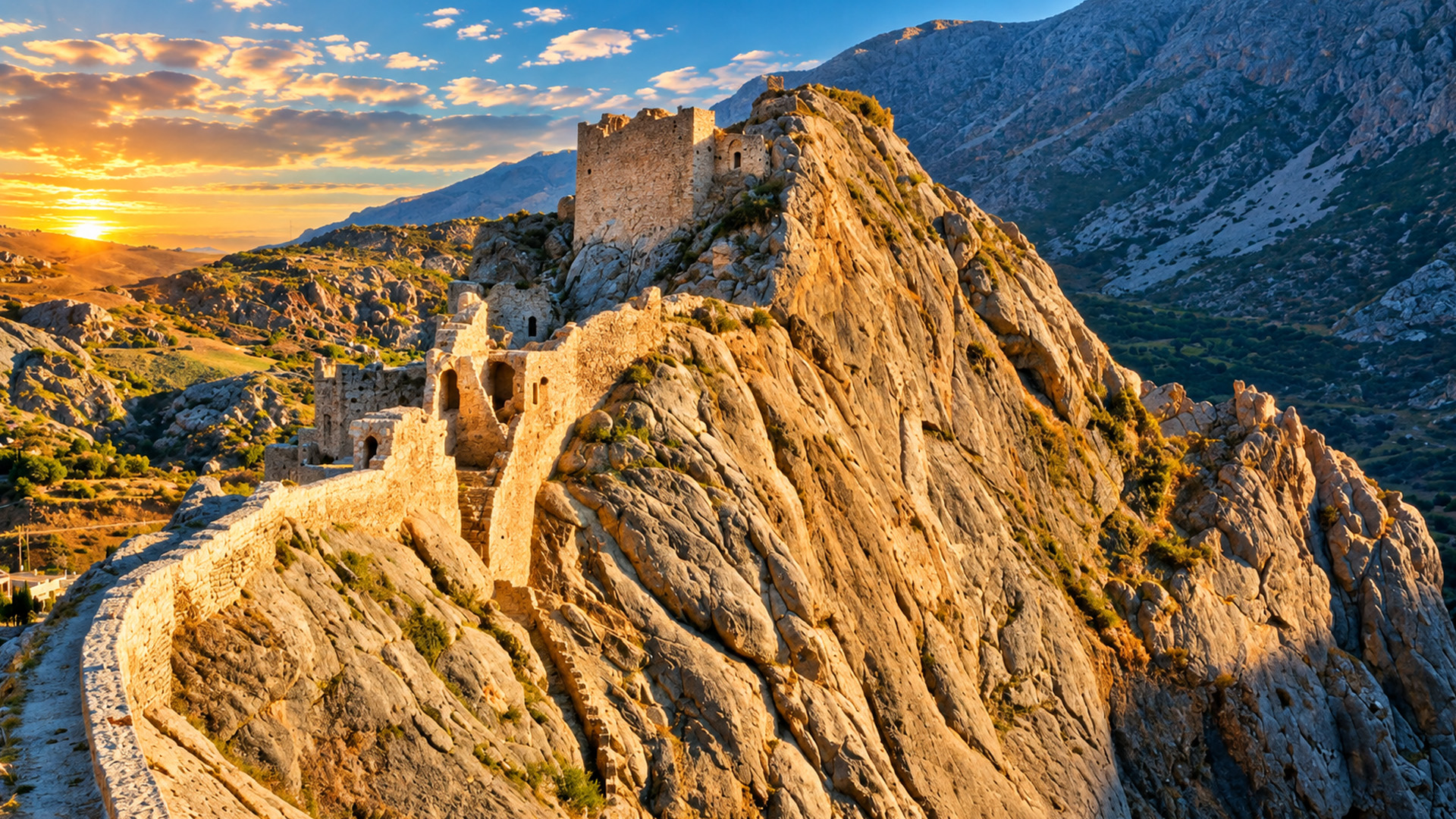 Kahta Castle rising above the rugged mountains
