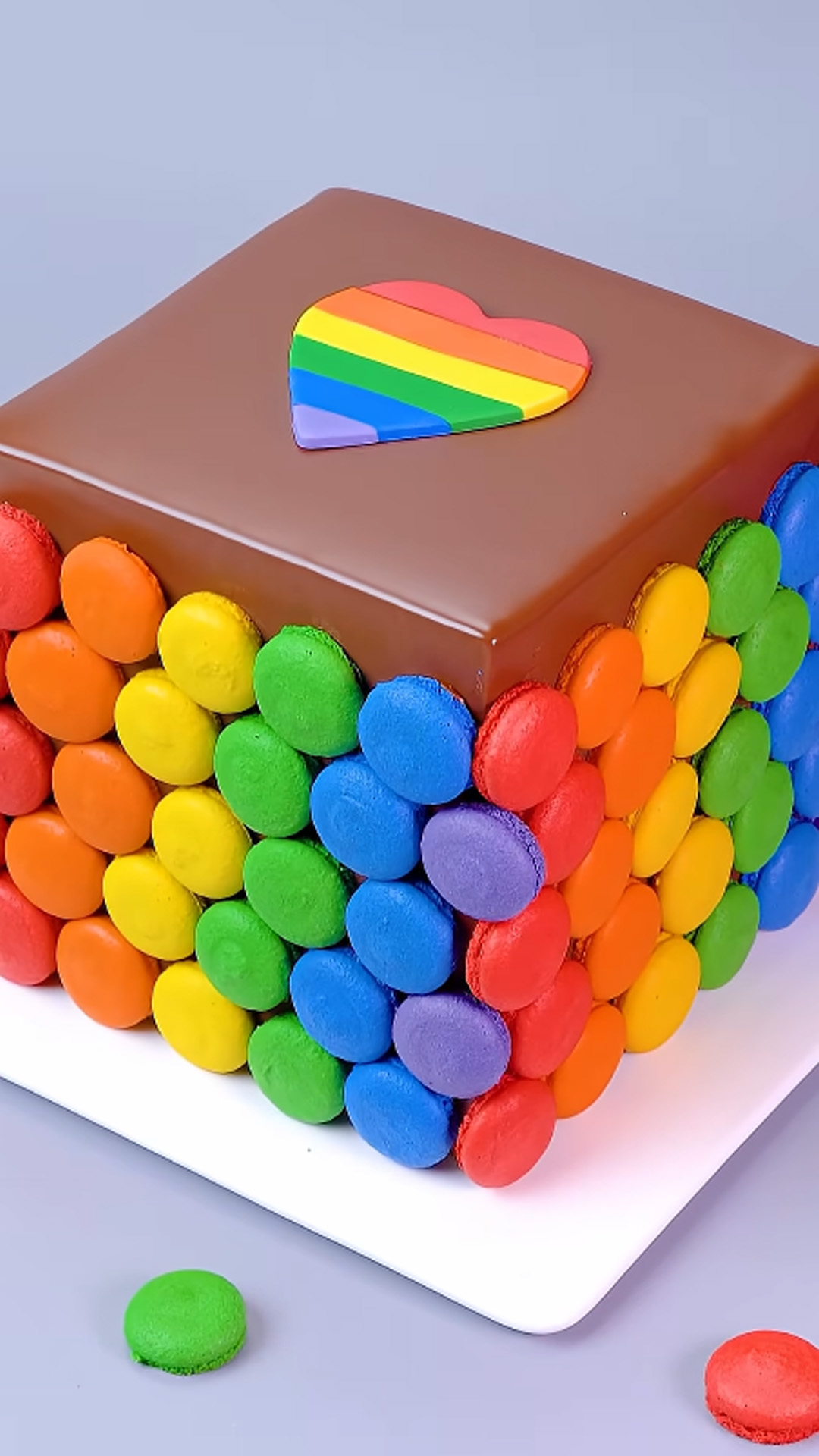 Process of making a macaron chocolate cake