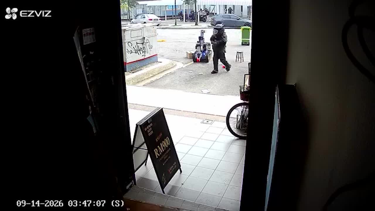 Bomb squad removed suspected explosive found outside shops in Malaysia