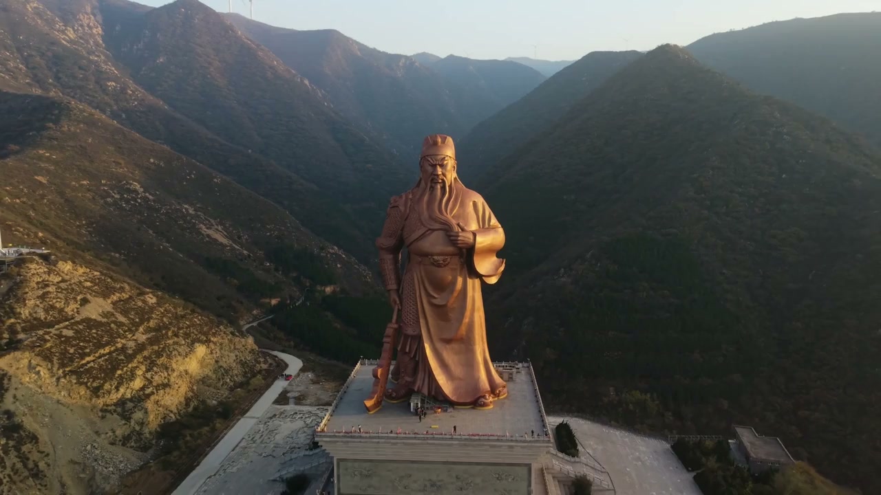 Guan Yu statue, China: Drone views of a monumental warrior figure