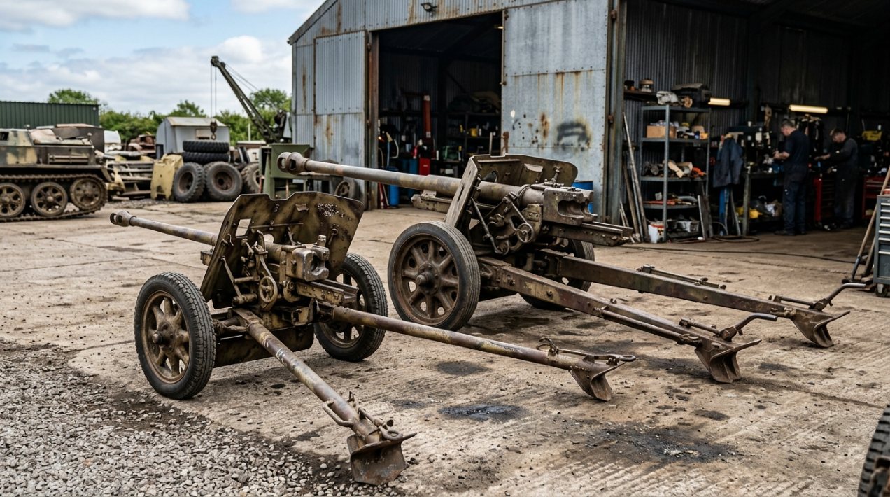 Armourgeddon's rare PAC 36 and Pak 38 guns up close