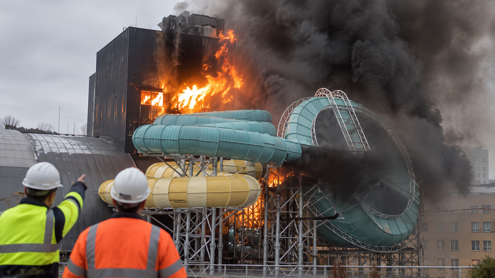 Workers smelled burning inside a $120 million water park but the fire ...