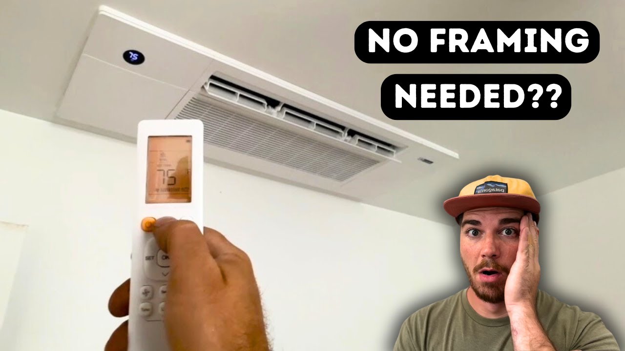 This ductless ceiling cassette mini split is a game changer